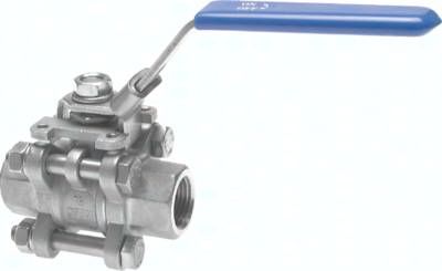 3-teiliger Edelstahl-Kugel-hahn, NPT 1 1/2", PN 63