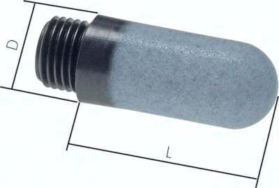 Schalldämpfer aus Kunststoff (PE, gesintert), M 7