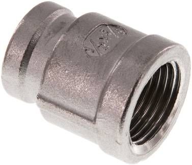 Rundmuffe Rp 1/2"-Rp 3/8", 16 bar 1.4408