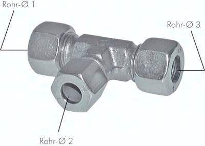 T-Schneidringverschraubung 12 L-10 L-10 L, Stahl verzinkt