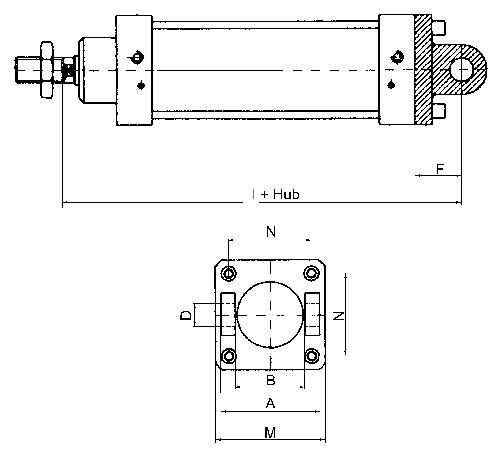 ISO 15552-Gabelschwenkbefesti-gung 125 mm, Aluminium mit Buchse