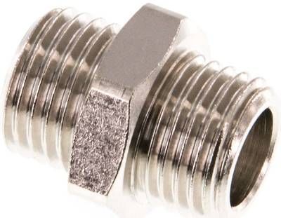 Doppelnippel G 1/4"-G 1/4", 16 bar Messing vernickelt