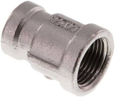 Rundmuffe Rp 3/8"-Rp 1/4", 16 bar 1.4408
