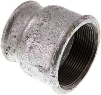 Rundmuffe Rp 2"-Rp 1 1/2", 25 bar Temperguss verzinkt