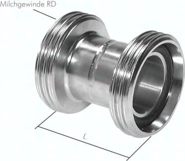 Doppelnippel (Milchgewinde) RD44 x 1/6"-RD44 x 1/6"