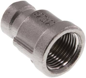 Rundmuffe Rp 3/8"-Rp 1/8", 16 bar 1.4408