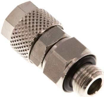 Gerade Drehverschraubung G 1/8"-8 x 6mm, Messing vernickelt