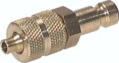 Kupplungsstecker (NW2,7) 4,3 x 3mm Schlauch, Messing