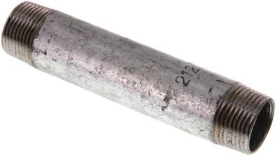 Rohrdoppelnippel R 3/4"-120mm, 50 bar, Stahlrohr ST 37 verzinkt