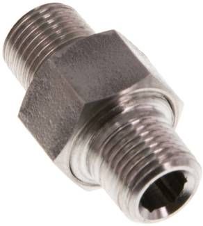 Doppelnippel trennbar R 1/8"-R 1/8", 1.4571 PN40, konisch dichtend