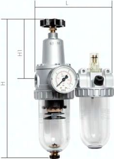 STANDARD-Wartungseinheit, 2-tlg., G 1/2", 0,5 - 10 bar