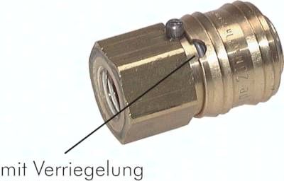 Kupplungsdose (NW7,2) m. Ver-riegelung G 1/4" (IG)