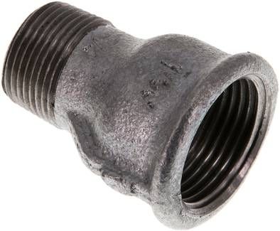 Reduziernippel R 3/4"(AG)-Rp 1"(IG), 25 bar Temperguss verzinkt