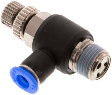 Mini-Winkel-Drosselrückschlag-ventile R 1/8"-4mm