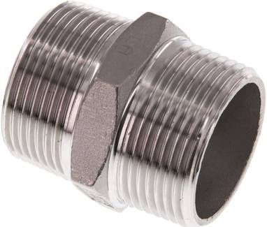 Doppelnippel R 1 1/4"-R 1 1/4", 16 bar 1.4408