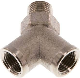 Y-Einschraubstück R 1/8" (AG)- 2 x G 1/8" (IG), Messing vernickelt