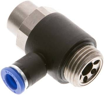Winkel-Drosselrückschlag-ventil G 1/4"-10mm,abluftregelnd (Standard)
