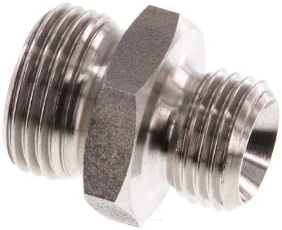 Doppelnippel G 3/8"-G 1/4", 40 bar 1.4571