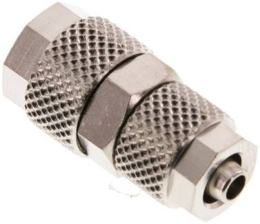 Gerade Verschraubung 8 x 6mm-6 x 4mm, Messing vernickelt