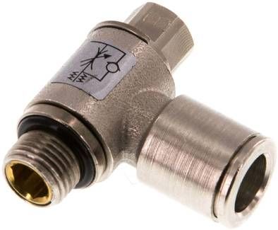 Winkel-Drosselrückschlag-ventil G 1/8"-8mm,abluftregelnd (Standard)