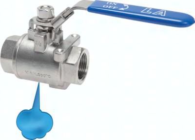 Edelstahl-Kugelhahn m. Entlüf-tungsbohrung G 3/4", PN 16