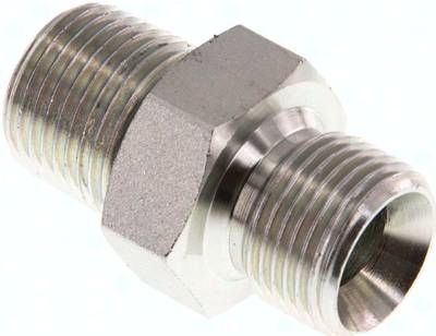 Hochdruck-Doppelnippel G 3/8"-NPT 3/8", Stahl verzinkt