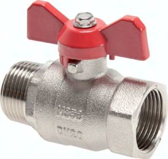Messing-Kugelhahn, Eco-Line, R / Rp 3/4" (AG/IG), PN 25