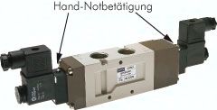 5/3-Wege Magnetventil, G 1/2", belüftet, 115 V AC