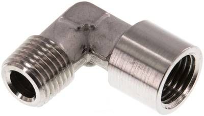 90°-Einschraubwinkel G 1/4"(IG)-R 1/4"(AG), 150 bar 1.4404