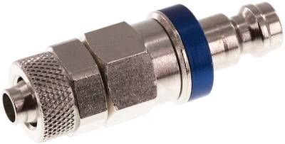 Kupplungsstecker (NW5) 8 x 6mm Schlauch, Messing vernickelt