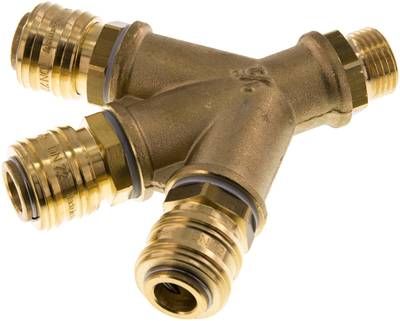 3-fach-Luftweiche mit Kupplungsdosen, G 1/2" (AG)