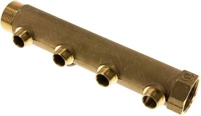 Verteilerrohr G 1 1/4"(IG/AG), 4 Abgänge G 1/2" (AG)