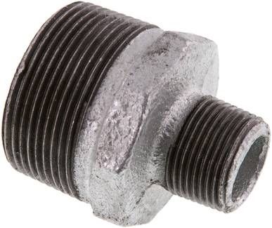 Doppelnippel R 1 1/2"-R 3/4", 25 bar Temperguss verzinkt