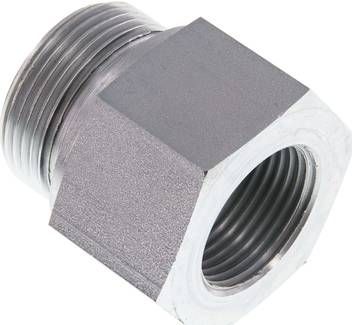 Hydraulik-Reduzierung G 1 1/4"(AG)-G 1"(IG), Stahl verzinkt, Elastomerdichtung